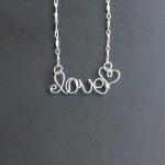 Love Necklace Wire Word Jewelry