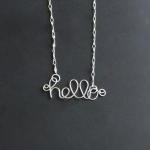 Hello Necklace Wire Word Jewelry