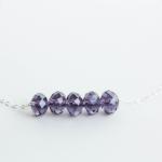 Violet Purple Floating Sterling Silver Necklace