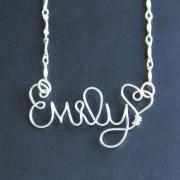 Custom Name Necklace Personalized Wire Word  