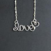 Love Necklace Wire Word Jewelry  