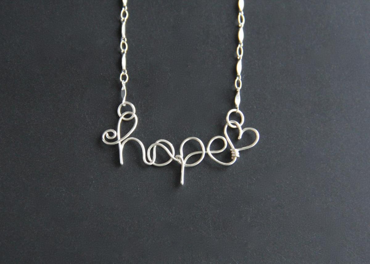 Hope Necklace Wire Word